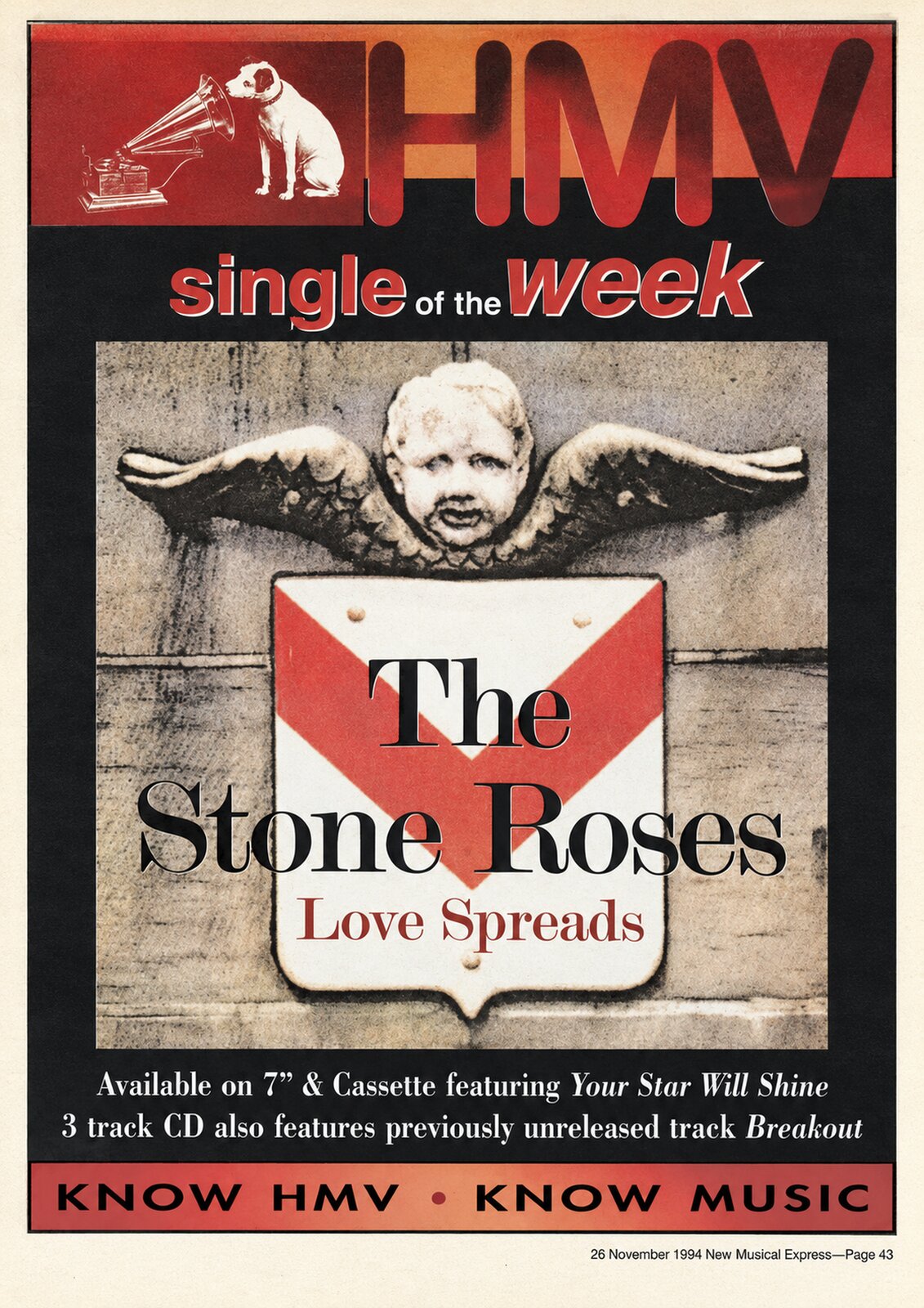 The Stone Roses — Love Spreads — HMV A3 Art Print