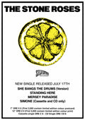 The Stone Roses — She Bangs the Drums — Lemon Design A3 Art Print