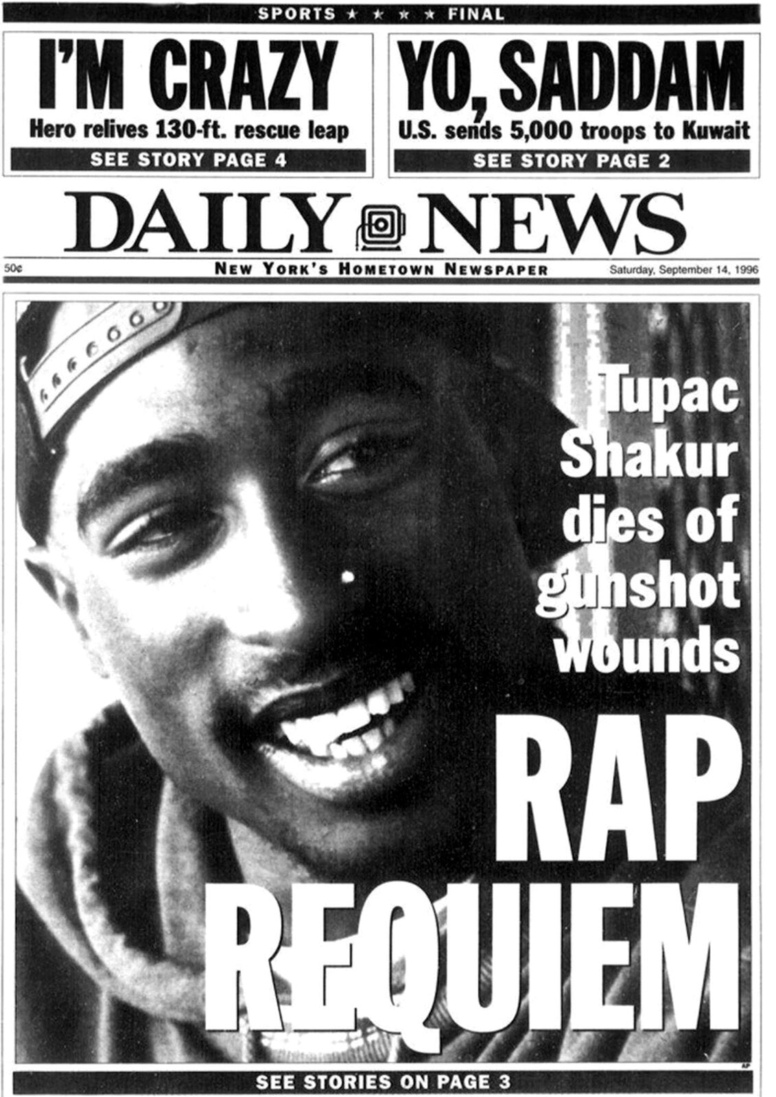 Tupac Shakur — Rap Requiem A3 Art Print